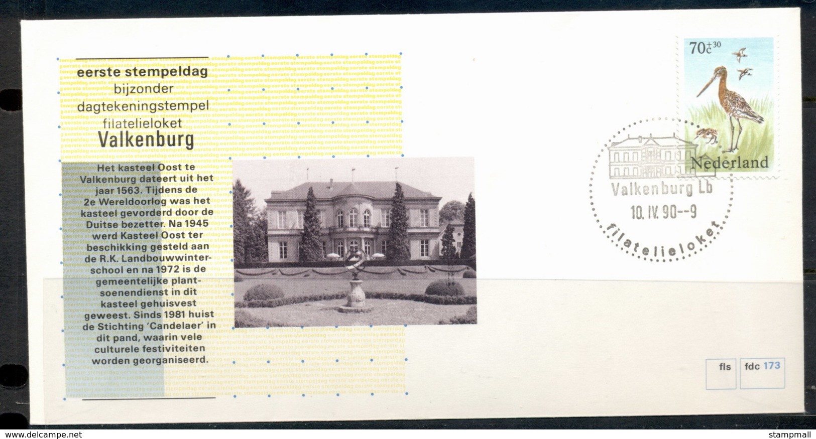 Netherlands 1990 #173 Town Cancel Valkenburg FDC - FDC