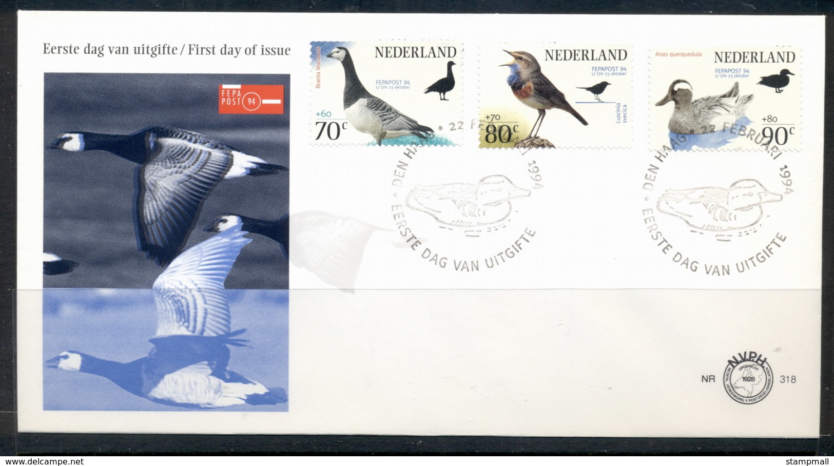Netherlands 1994 Welfare, Birds FDC - FDC