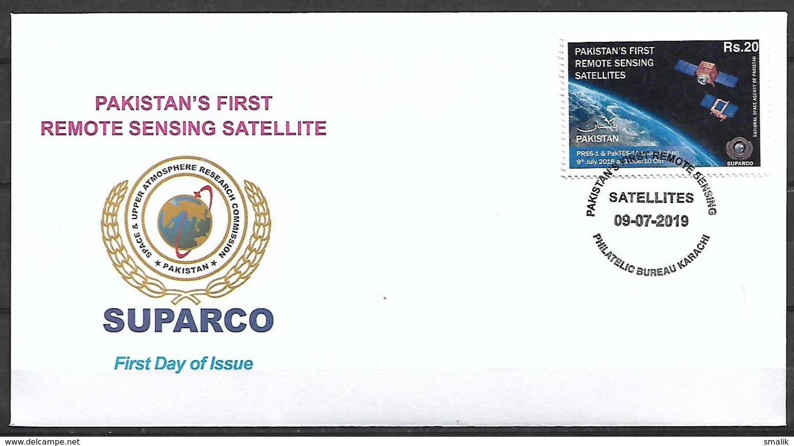 PAKISTAN 2019 FDC - SPACE, PAKISTAN's First Remote Sensing Satellites, First Day Cover - Pakistan