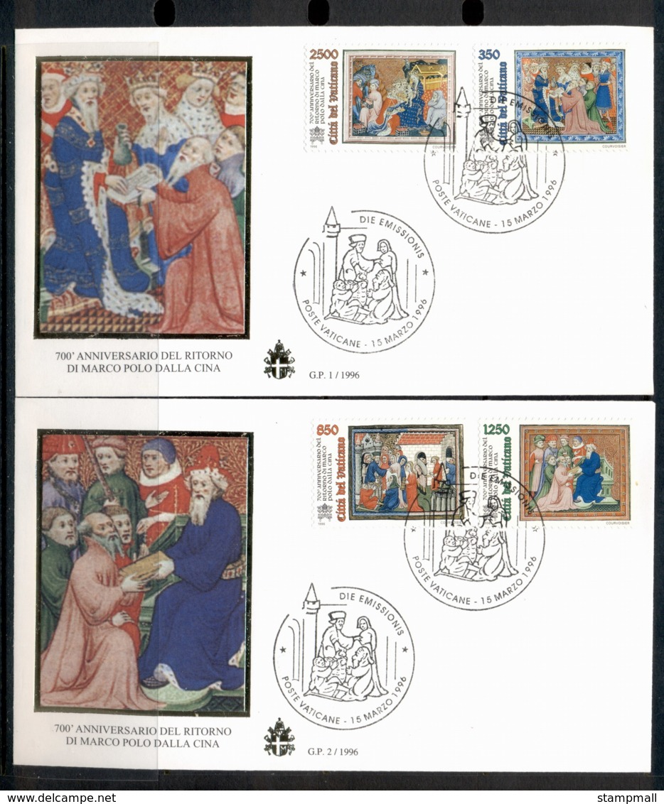 Vatican 1996 Marco Polo's Return From China 2x FDC - FDC