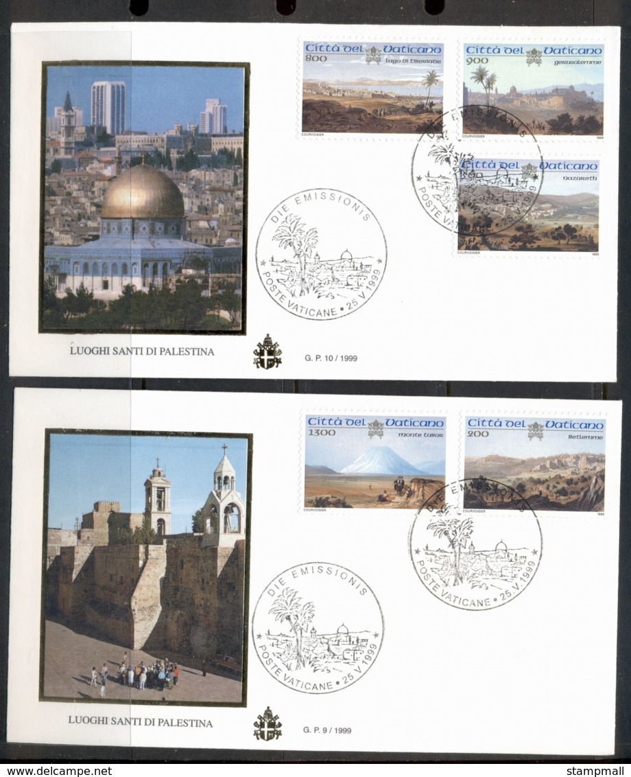 Vatican 1999 Holy Places In Palestine 2x FDC - FDC