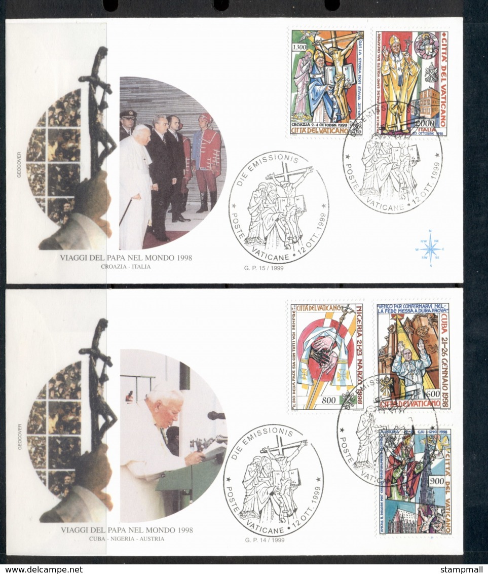 Vatican 1999 Travels Of Pope John Paul II 2x FDC - FDC