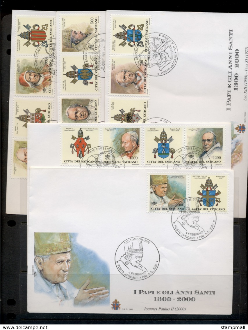 Vatican 2000 Popes Of The Holy Years 5x FDC - FDC