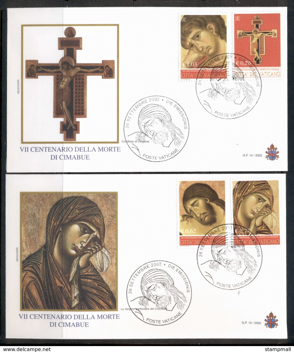 Vatican 2002 Cimaube, Paintings 2x FDC - FDC