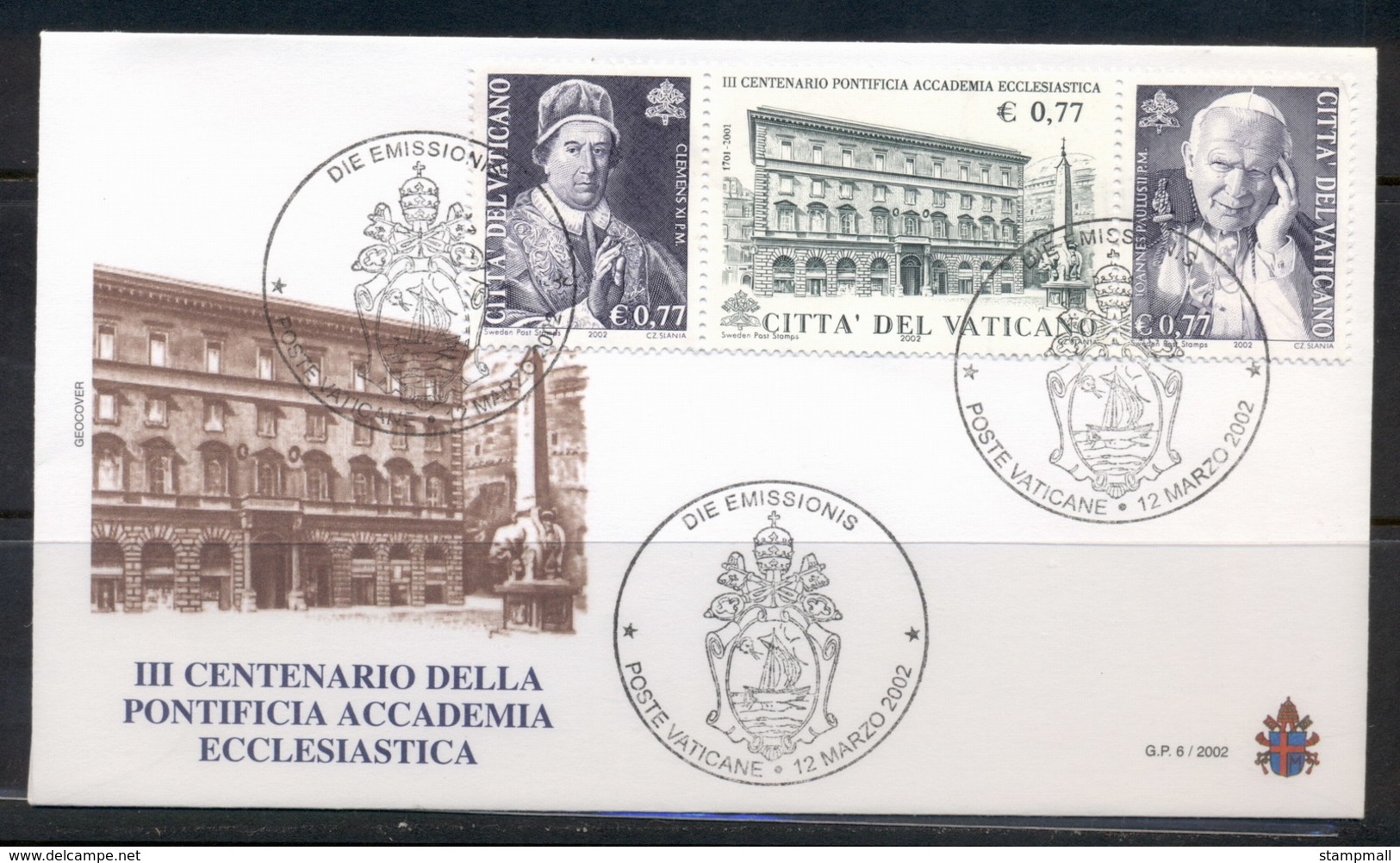Vatican 2002 Pontifical Ecclesiastical Academy FDC - FDC