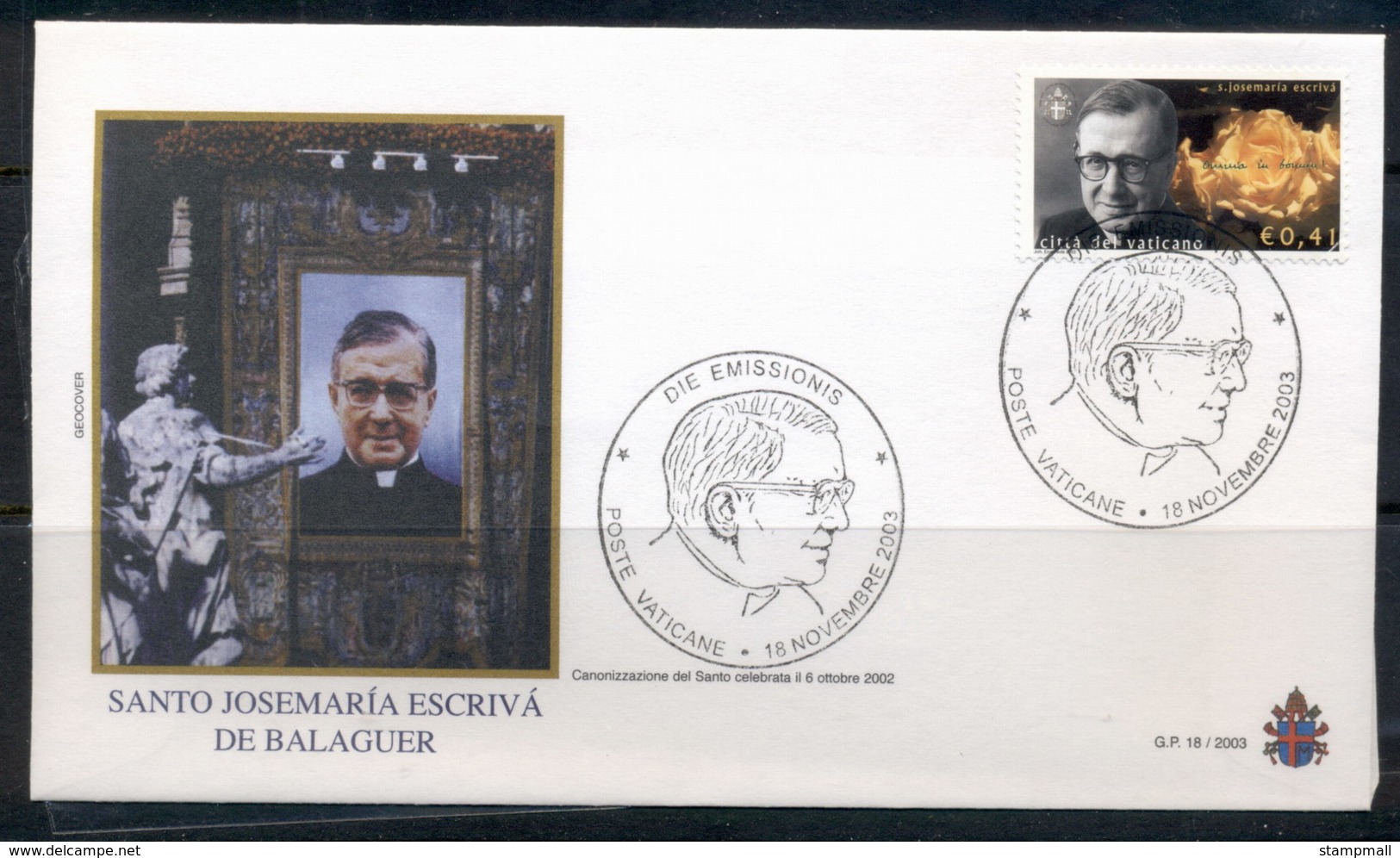 Vatican 2003 Canonization Of Balaguer FDC - FDC