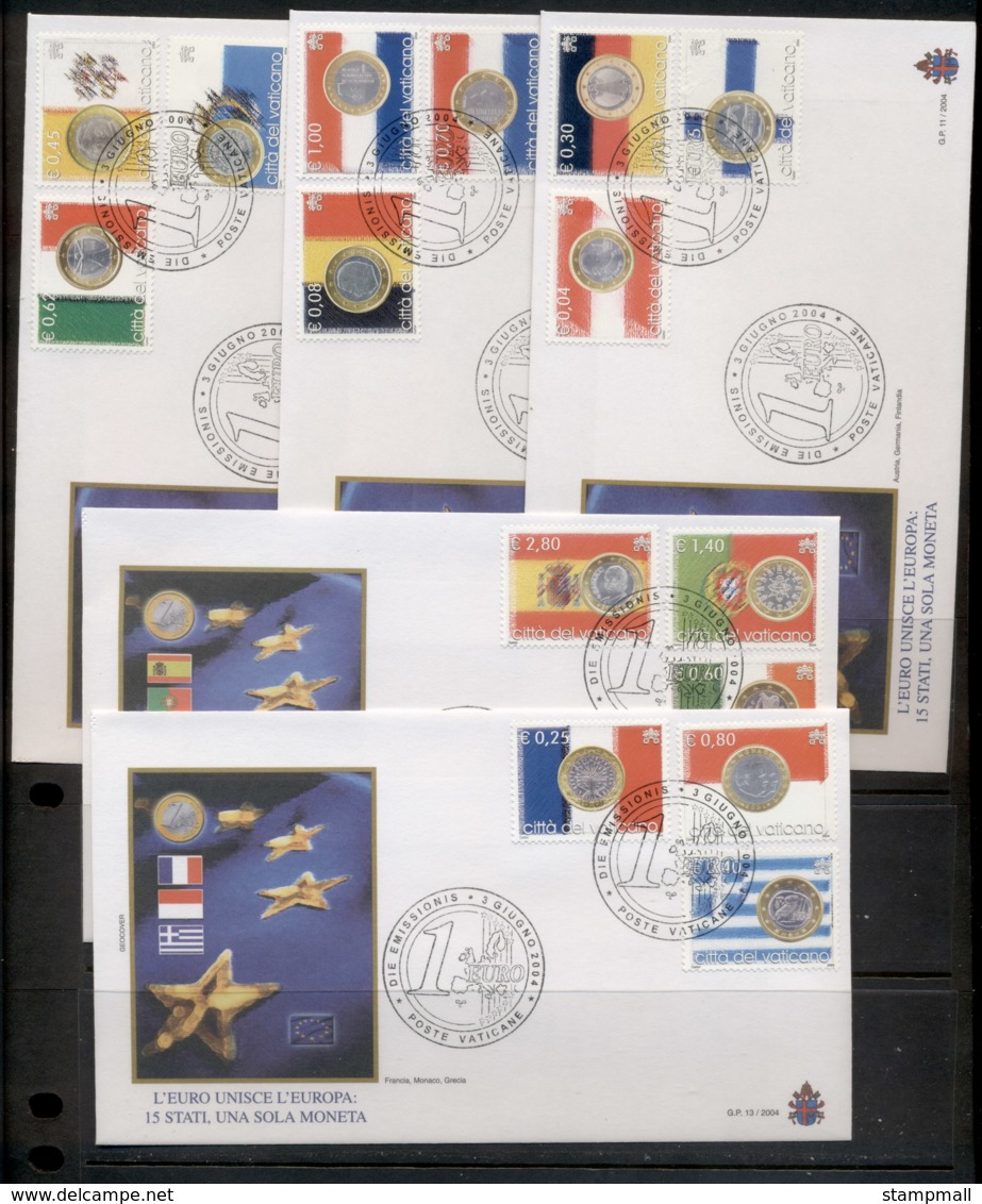 Vatican 2004 Flags & Euro Coins FDC - FDC