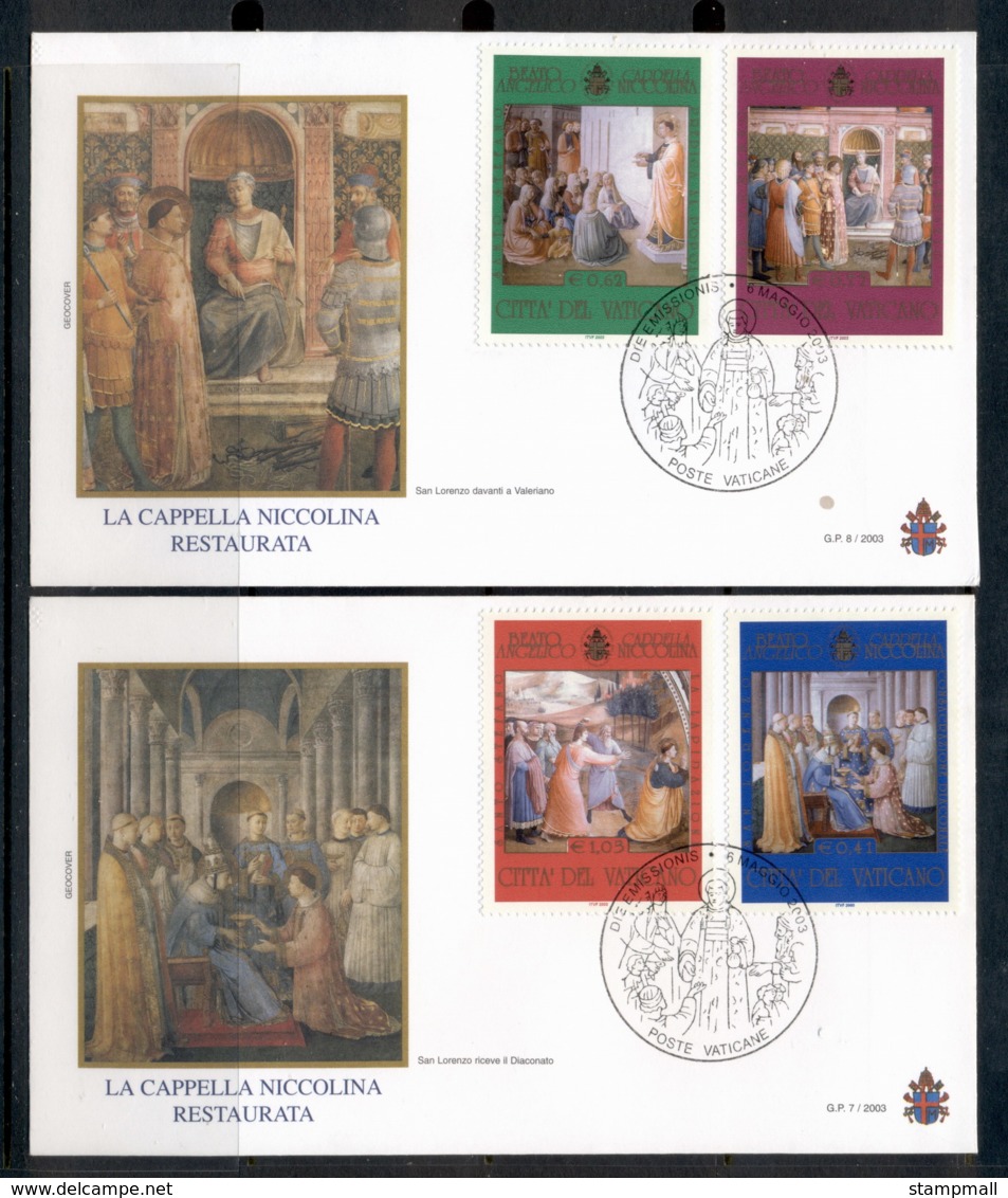 Vatican 2004 Masterpieces Bt Beato Angelico 2x FDC - FDC