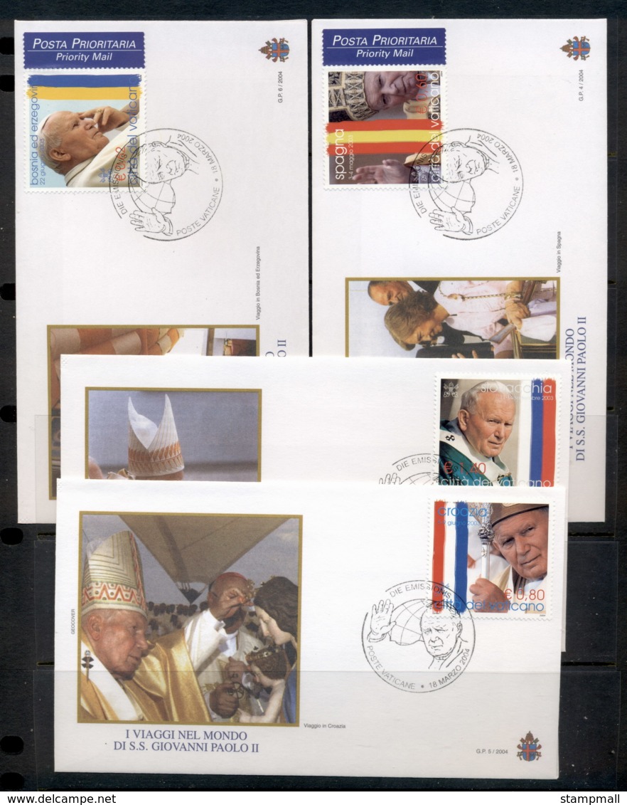 Vatican 2004 Travels Of Pope John Paul II 4x FDC - FDC