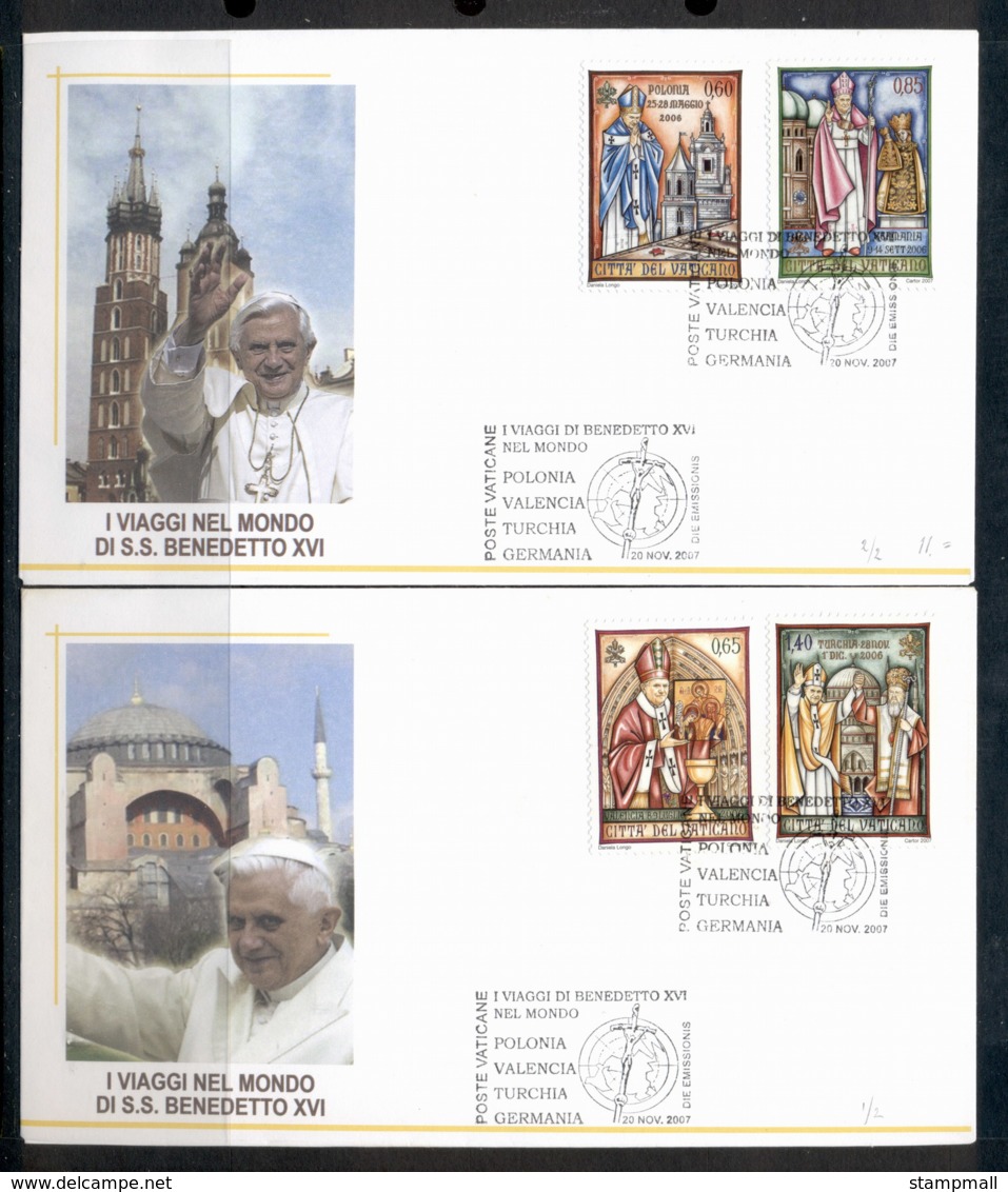 Vatican 2007 Travels Of Pope Benedict XVI 2x FDC - FDC