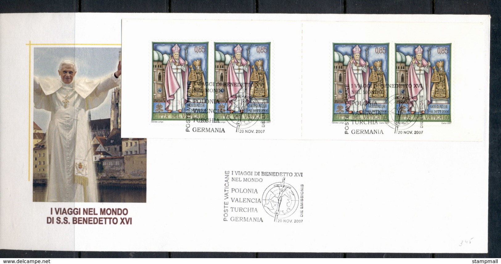 Vatican 2007 Travels Of Pope Benedict XVI Booklet FDC - FDC