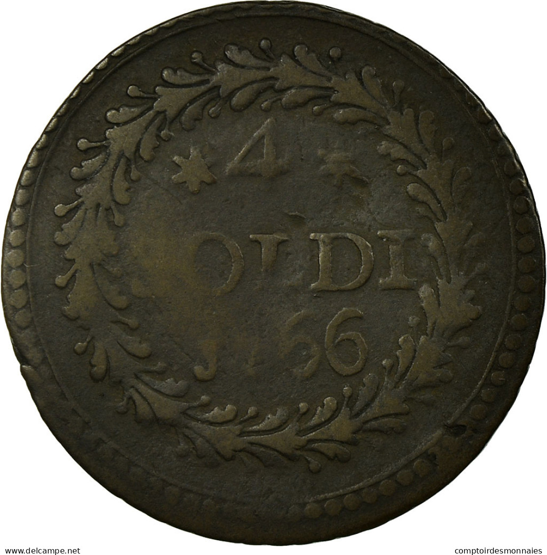 Monnaie, États Italiens, CORSICA, General Pasquale Paoli, 4 Soldi, 1766 - Korsika (1736-1768)