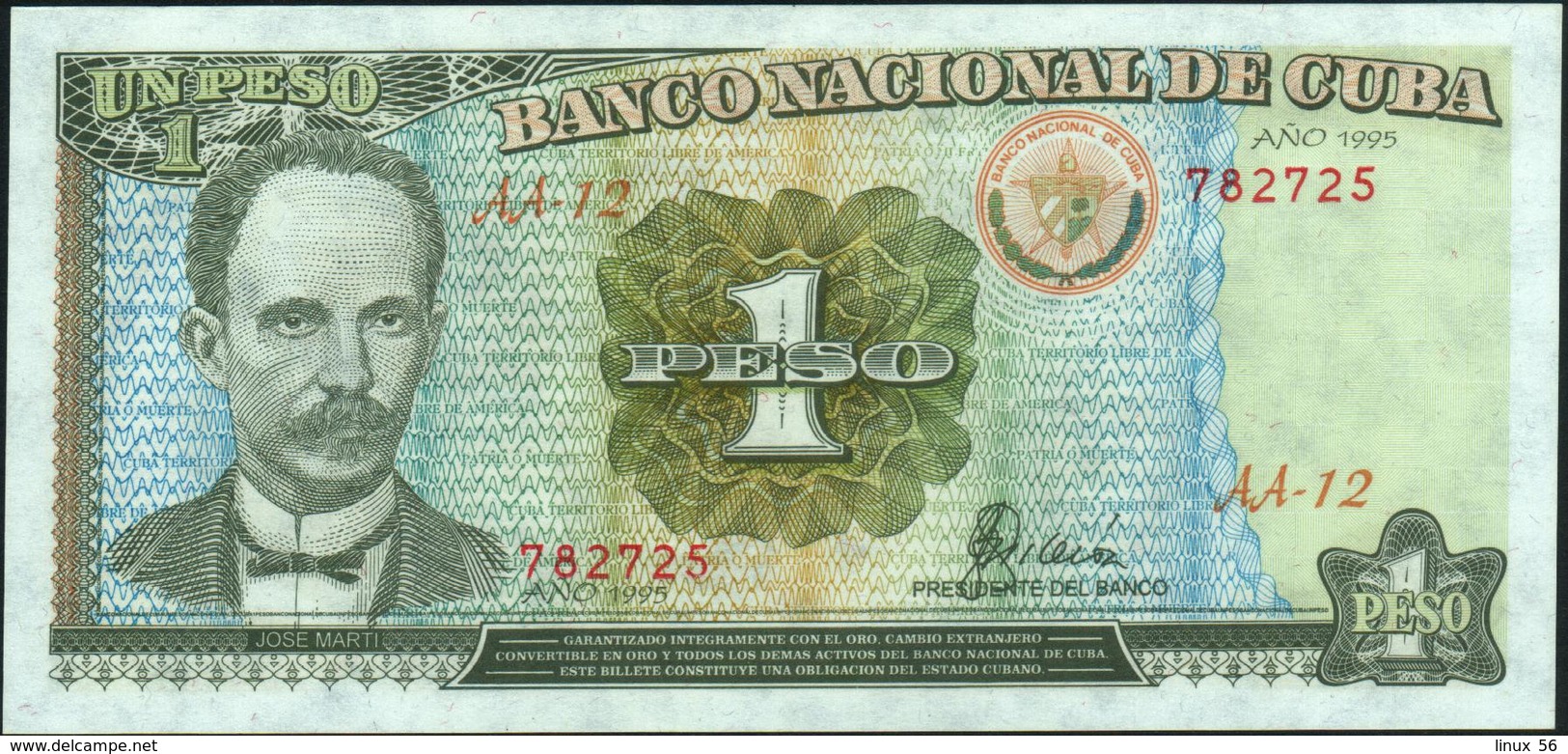 CUBA - 1 Peso 1995 {Banco Nacional De Cuba} AU-UNC P.112 - Cuba