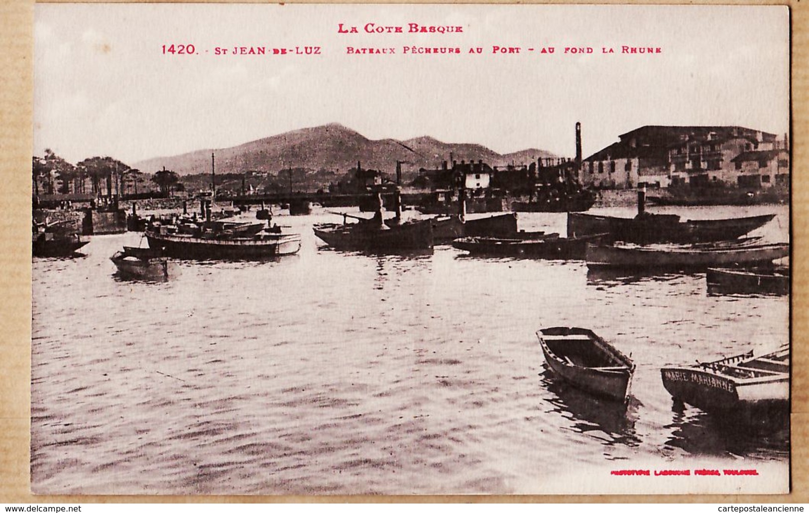 X64266 Saint JEAN De LUZ Barque MARIE-MARIANNE Bateaux Pêcheurs Port Fon RHUNE 1920s  Côte Basque LABOUCHE 1385 - Saint Jean De Luz