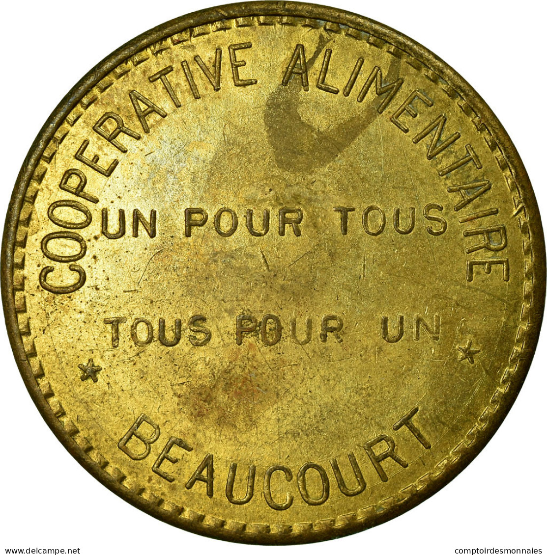 Monnaie, France, Coopérative Alimentaire, Beaucourt, 20 Centimes, SUP, Laiton - Monétaires / De Nécessité