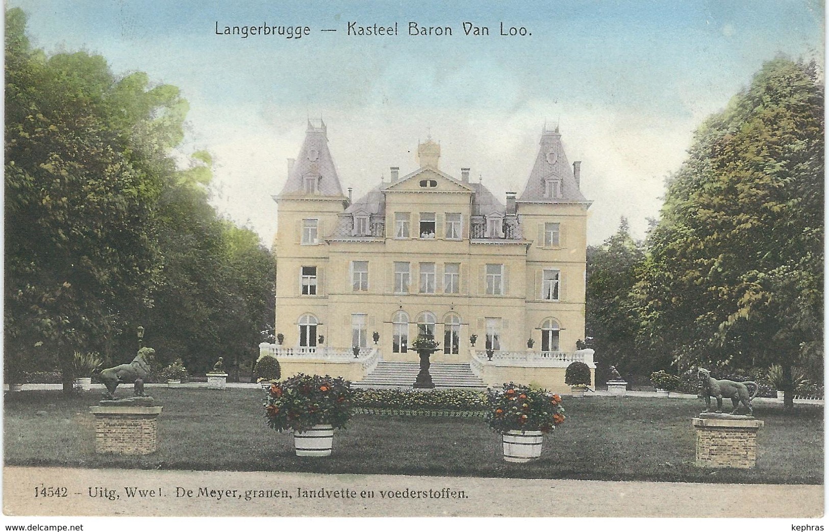 LANGERBRUGGE : Kasteel Baron Van Loo - RARE COLORISEE - Cachet De La Poste 1908 - Evergem