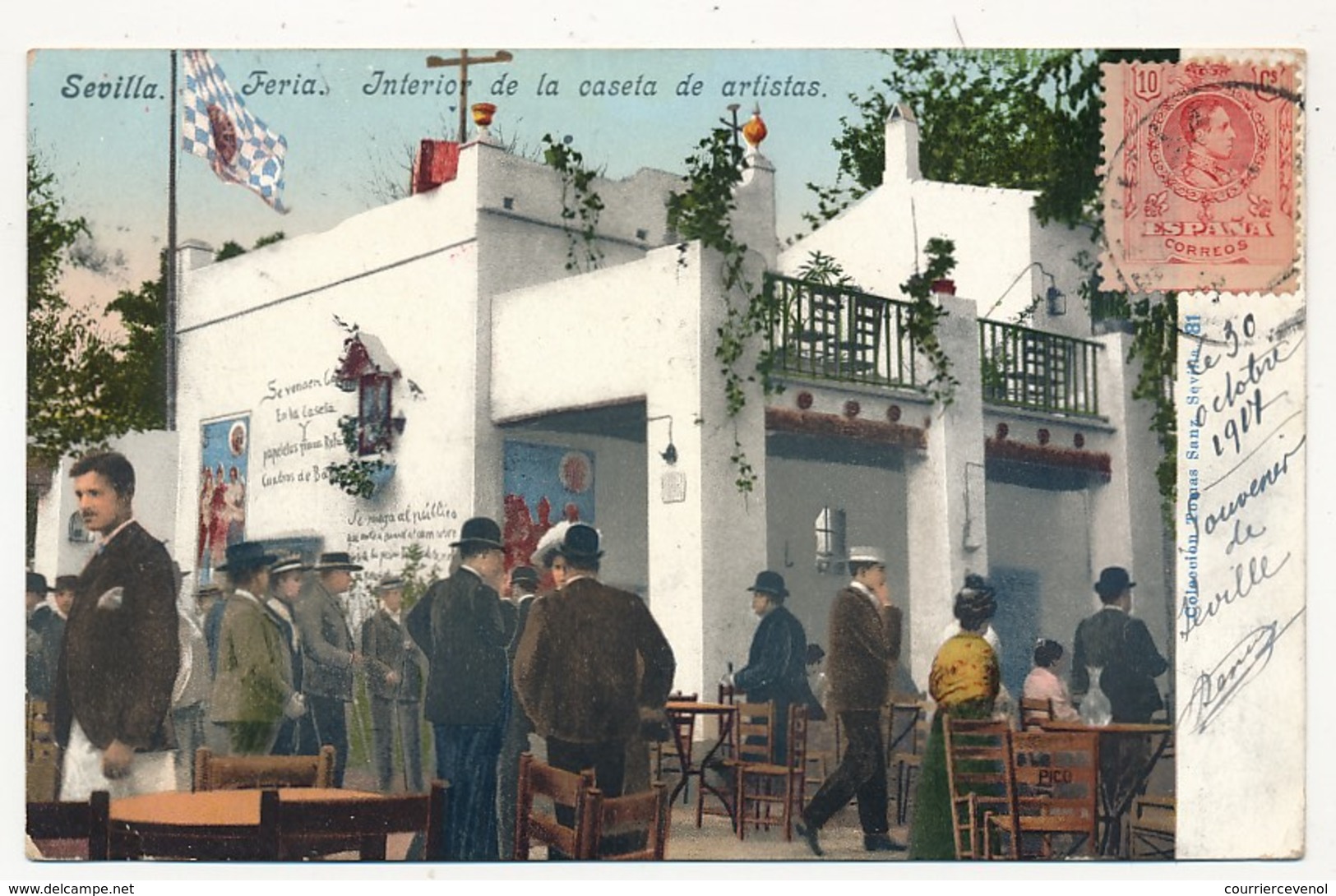 CPA - SEVILLA (Andaloucia) - Feria - Interior De La Caseta De Artistas - Sevilla