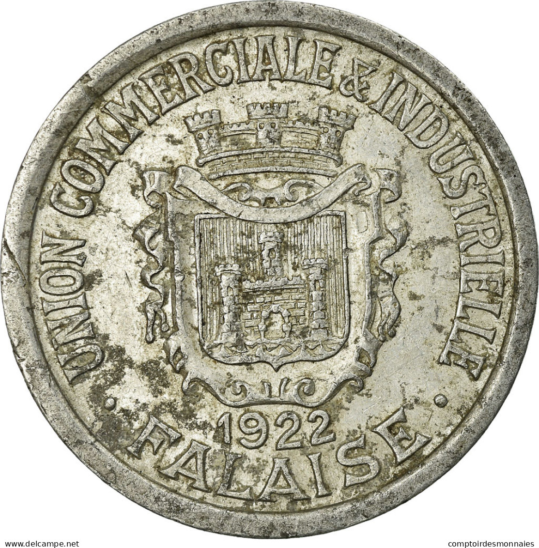 Monnaie, France, Union Commerciale Et Industrielle, Falaise, 25 Centimes, 1922 - Monétaires / De Nécessité