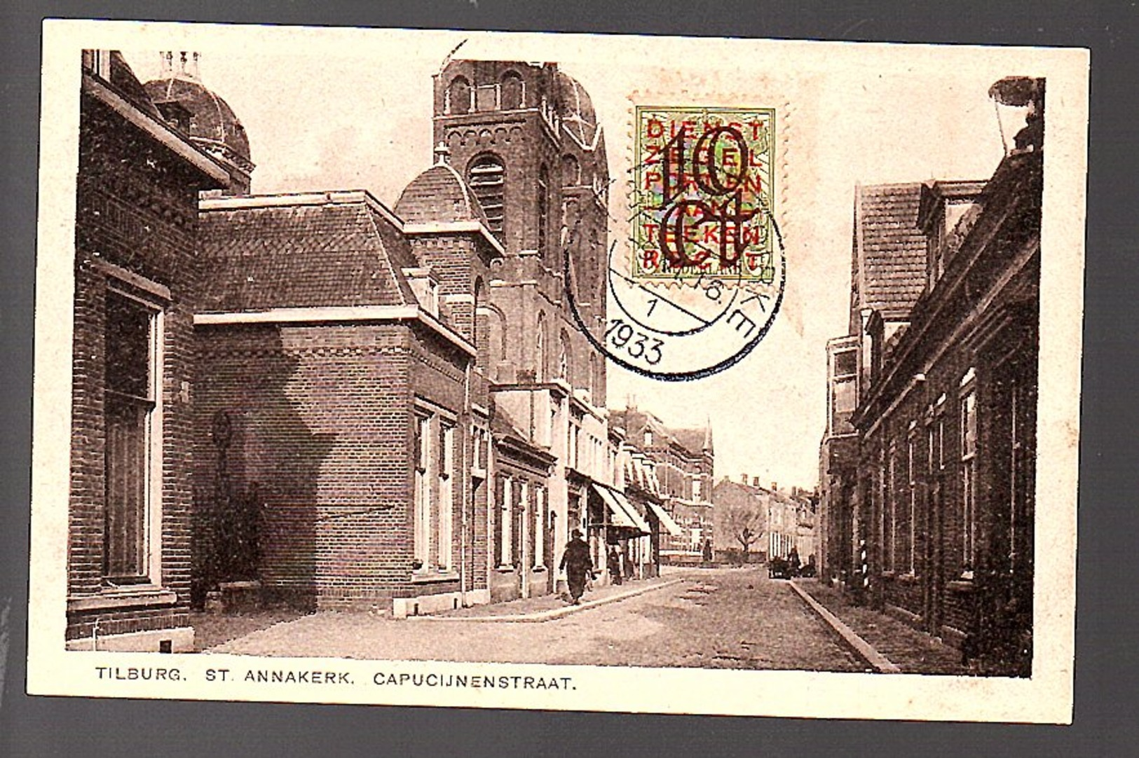1933 Tilburg St. Annakerk Capucijnenstraat SCARCE CARD Stempel TILBURG-GOIRKE (FB-20) - Brieven En Documenten
