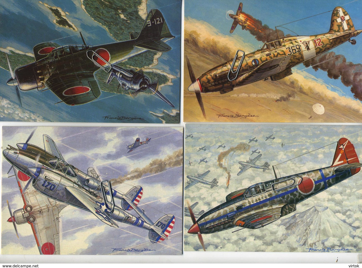 16 CPA ( 15 X 10.5 Cm ) : Les Chasseurs De La Seconde Guerre Mondiale 40-45 - Dessin Francis Bergèse - Autres & Non Classés