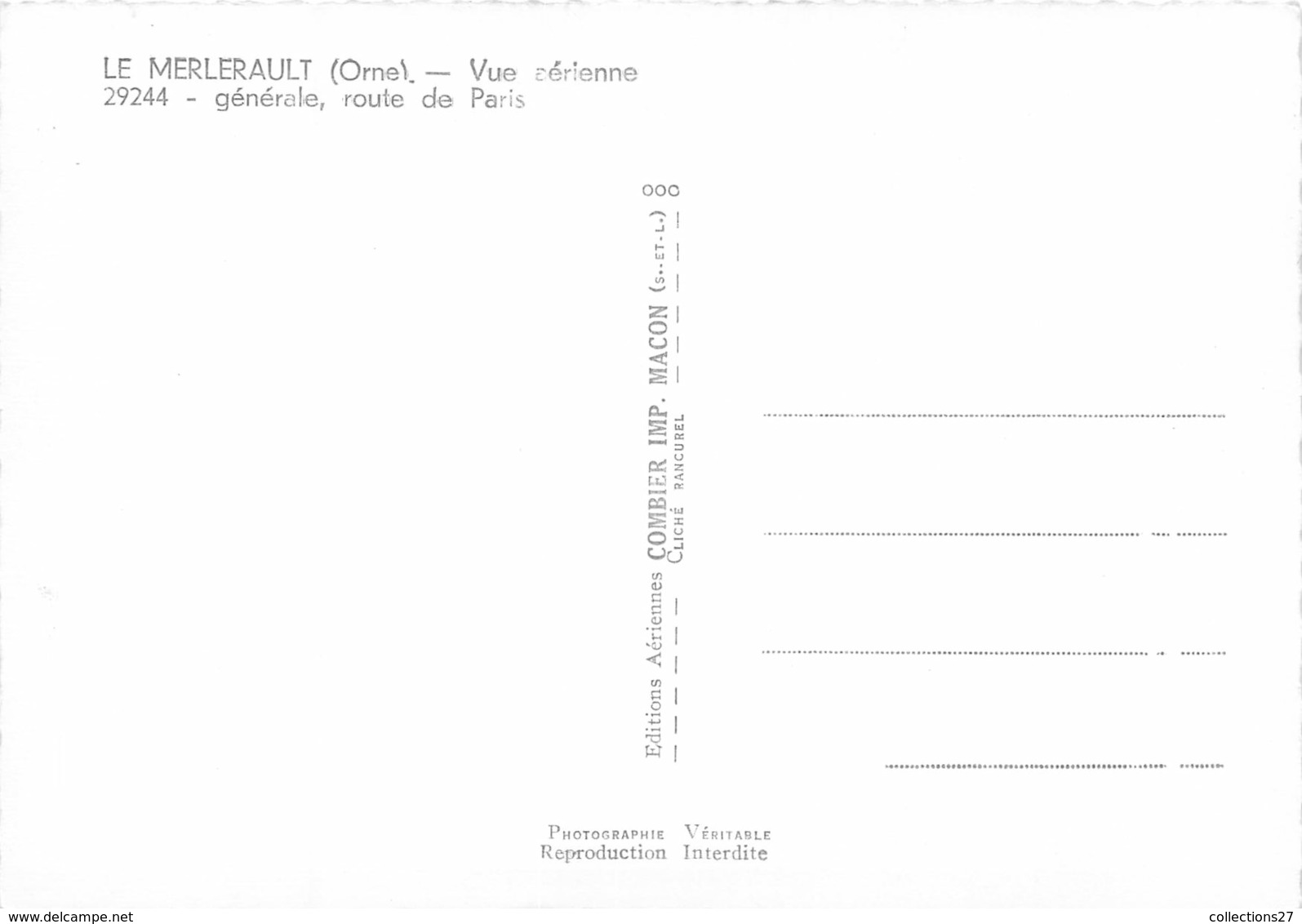 61-LE-MERLERAULT- VUE AERIENNE GENERALE ROUTE DE PARIS - Le Merlerault