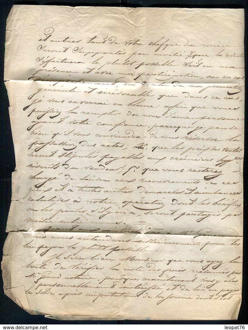 Suisse - Lettre ( Avec Texte ) De Genève Pour La France En 1838 , Voir Griffe Et Cachets - Prix Fixe - Réf JJ 131 - ...-1845 Vorphilatelie