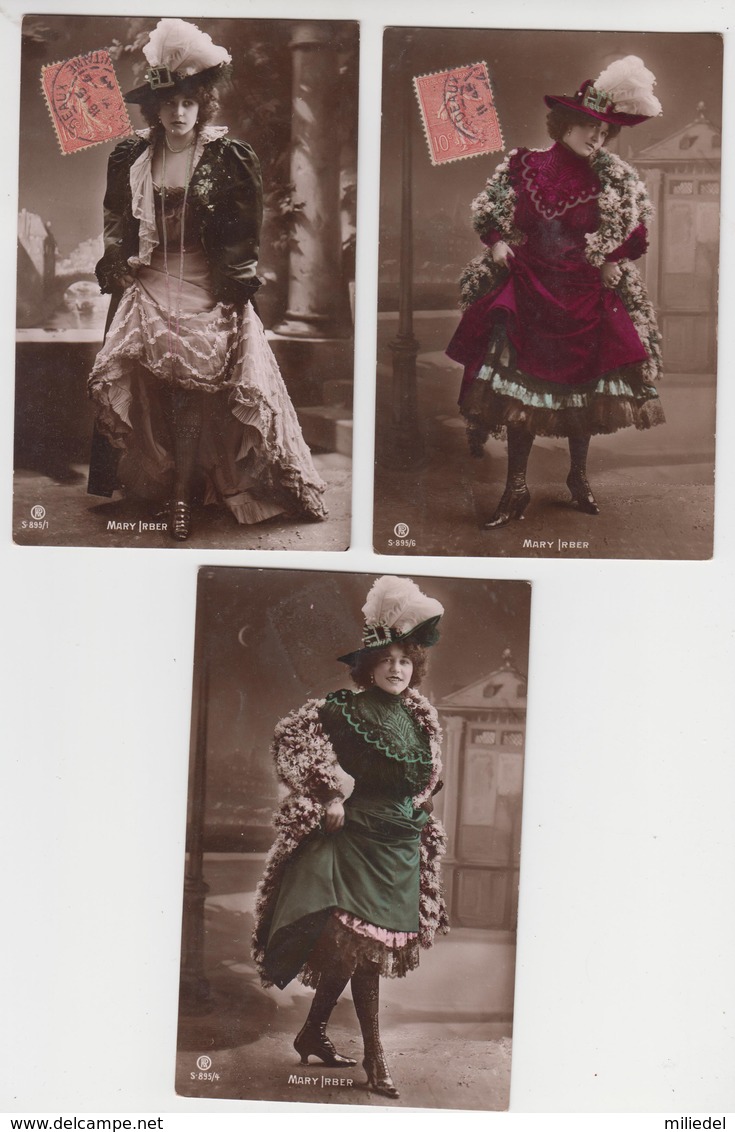 MF192 - LOT 3 CARTES - ARTISTE - MARY IRBER - SPECTACLE - Künstler