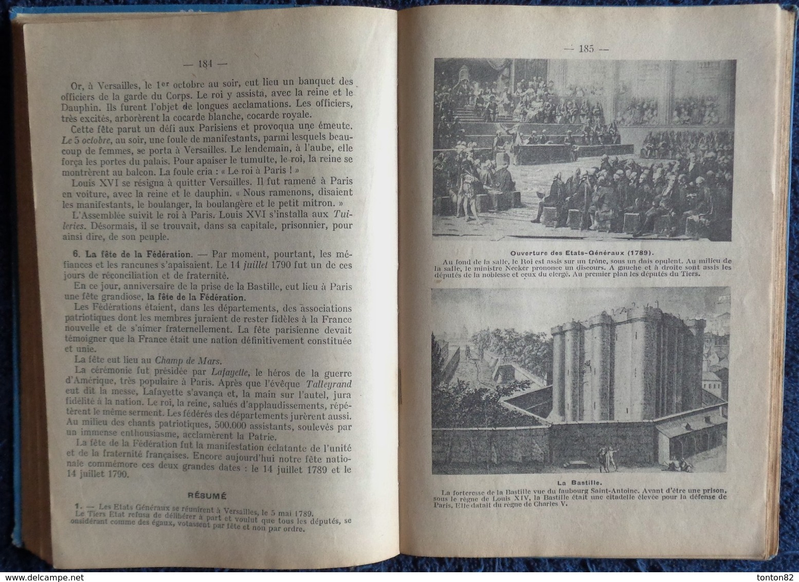 Gauthier et Deschamps - Cours d' HISTOIRE DE FRANCE - Certificat d'études - Hachette - ( 1923 ) .