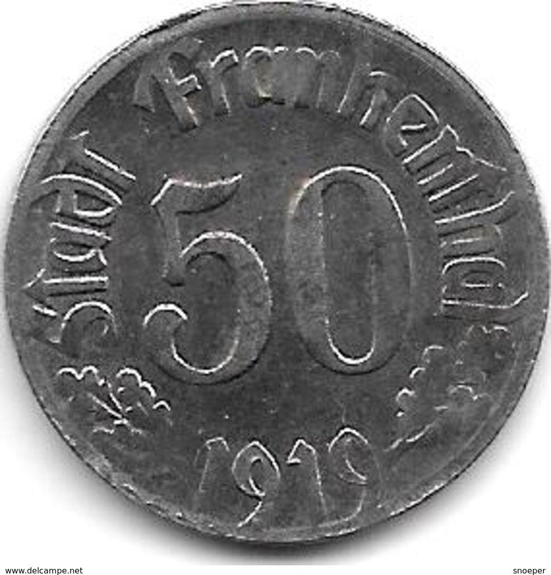 Notgeld Frankenthal 50 Pfennig 1919 Fe 4157.18 - Autres & Non Classés