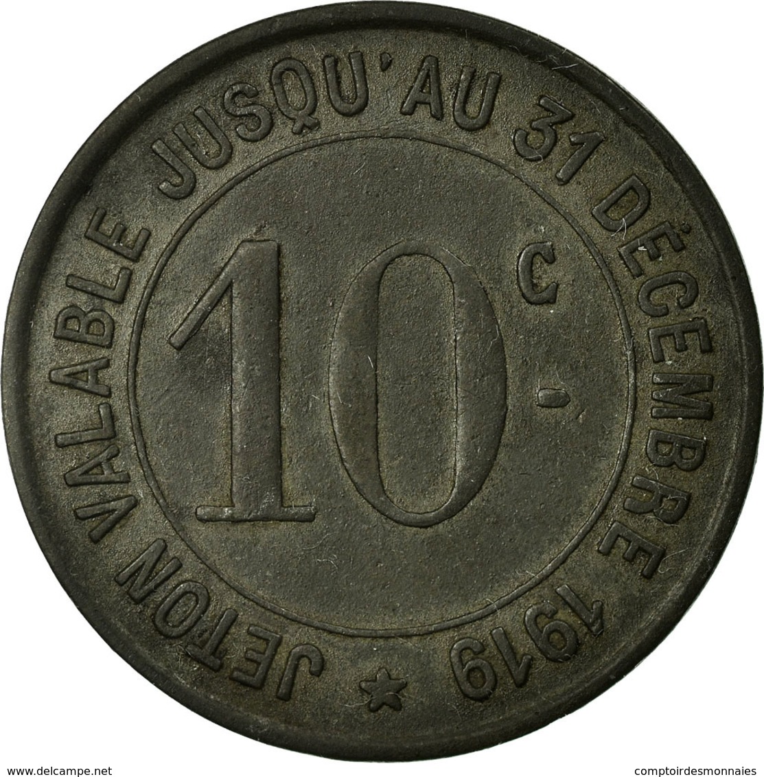 Monnaie, France, Société Des Mines, Carmaux, 10 Centimes, 1917, TTB, Zinc - Monétaires / De Nécessité