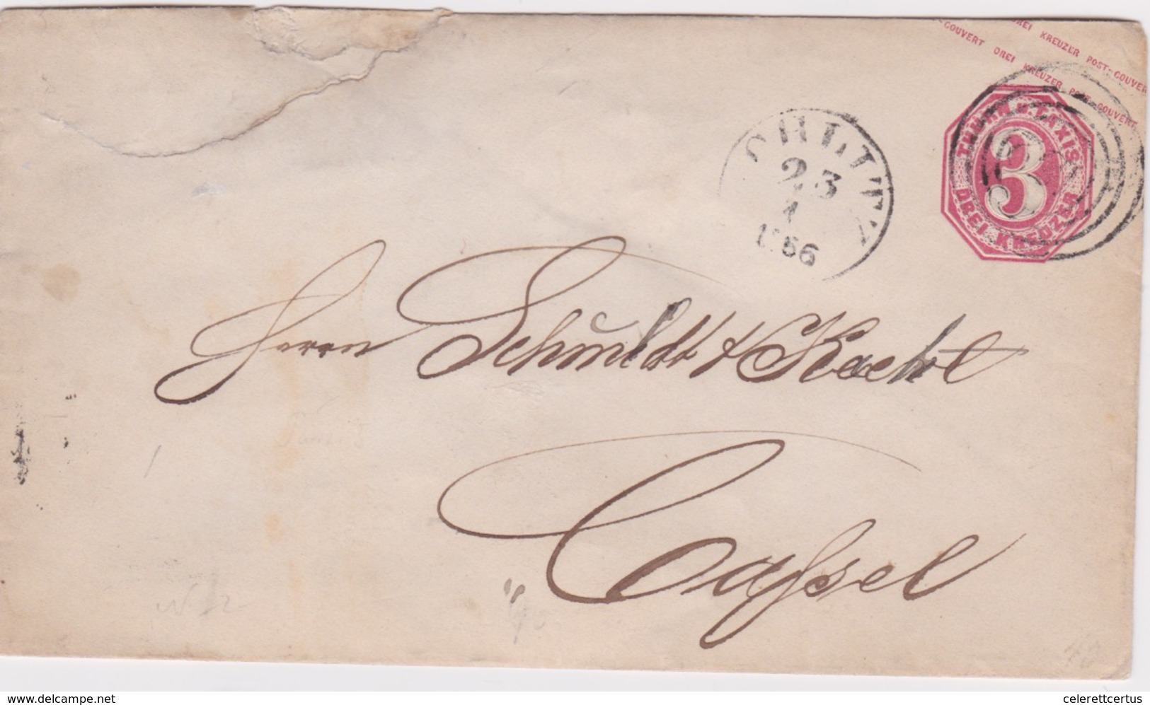 Thurn And Taxis-1866 3 Kr Rose Postal Stationery Letter Sent From Gorlitz To Neustadt - Autres & Non Classés