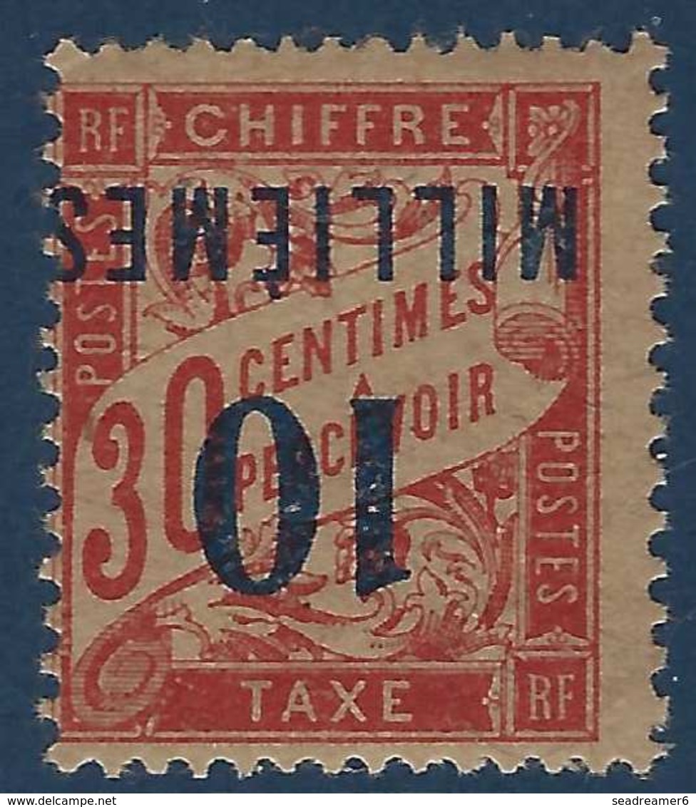 France Colonies Port Said Taxe N°7a** 10c /30c Variété Surcharge Renversée Superbe - Unused Stamps