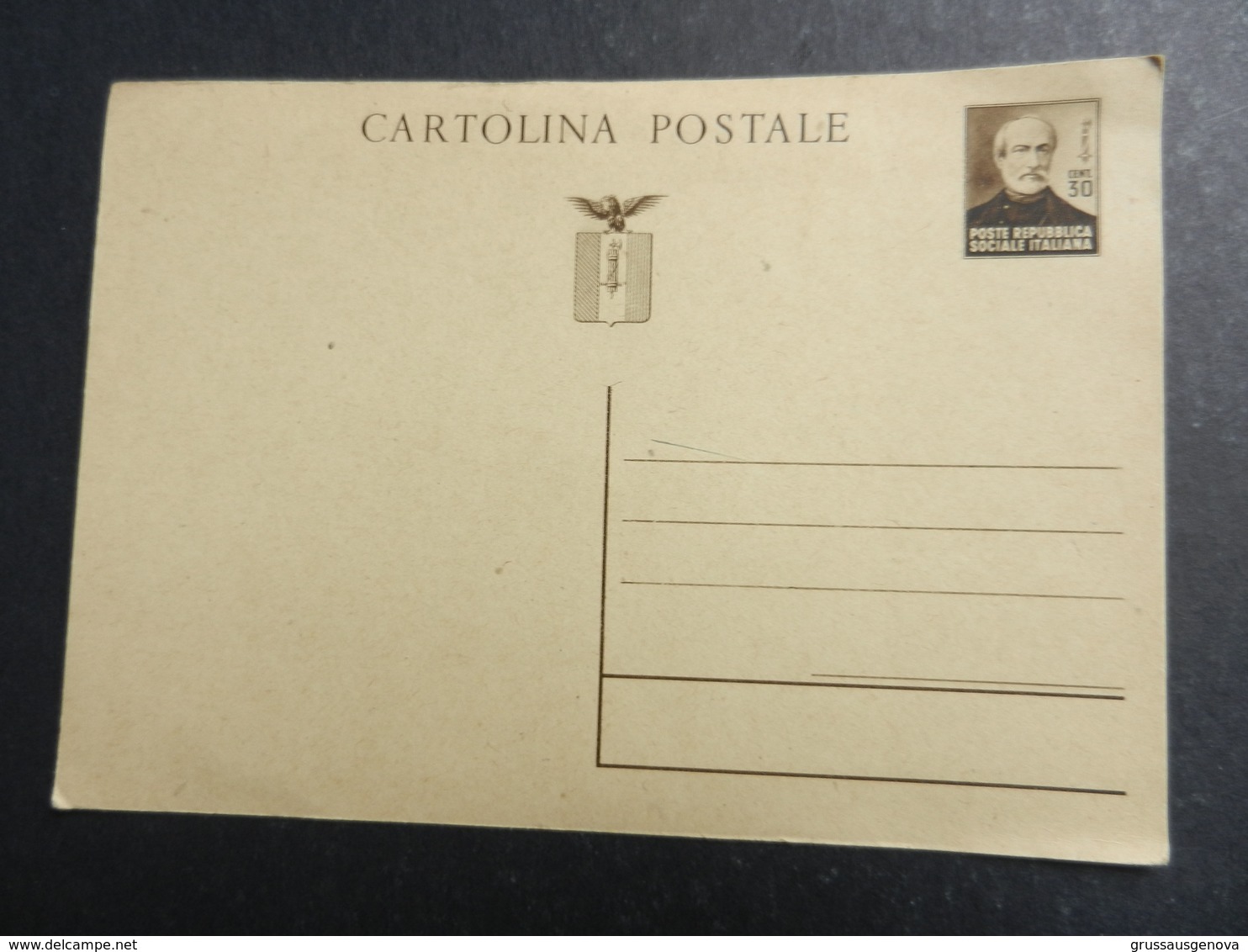 19955) REPUBBLICA SOCIALE ITALIANA CARTOLINA POSTALE 30 CENTESIMI MAZZINI NON VIAGGIATA - Interi Postali