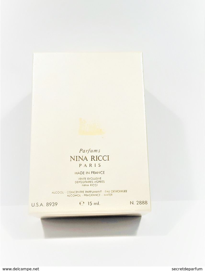 FLACON FACTICE DUMMY  NINA D E  NINA RICCI 15 ML Verre  Poli  Bouchon Verre + Boite Coffret - Factices