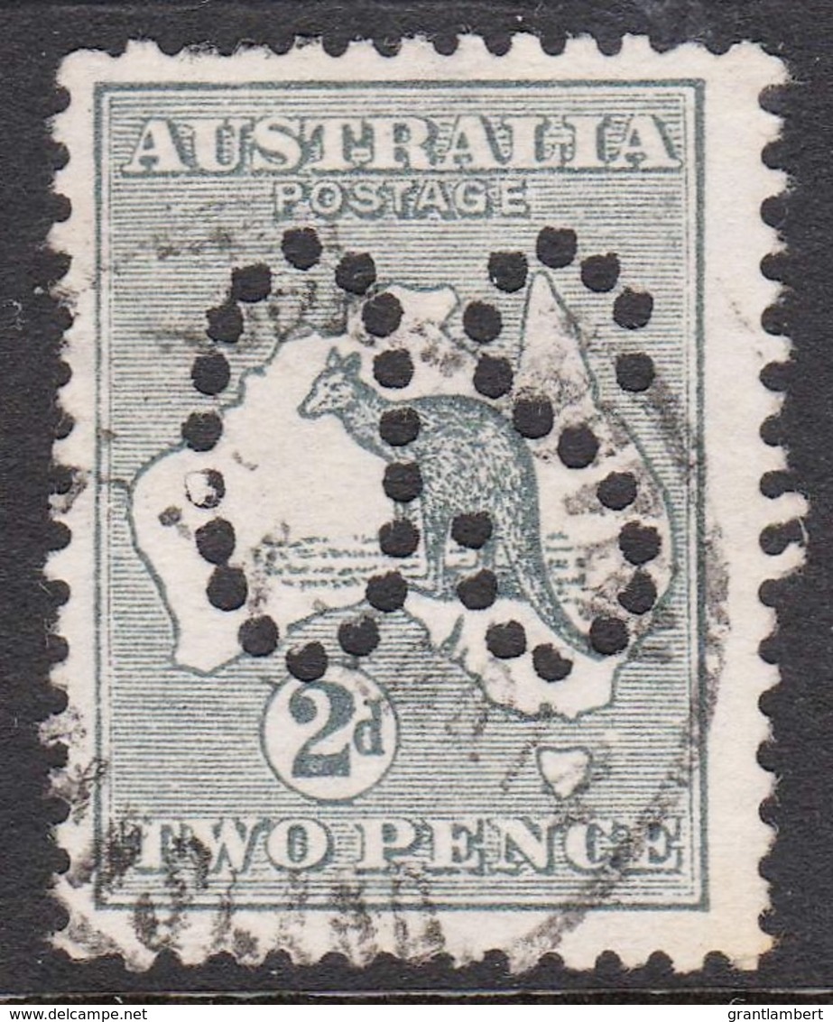 Australia 1913 Kangaroo 2d Grey 1st Watermark Perf Large OS Used - Used Stamps