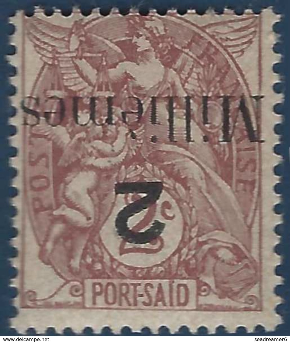 France Colonies Port Said N°62b** (fraicheur Postale) 2c /2c Erreur De Chiffre Sur Surcharge Renversée Superbe - Unused Stamps