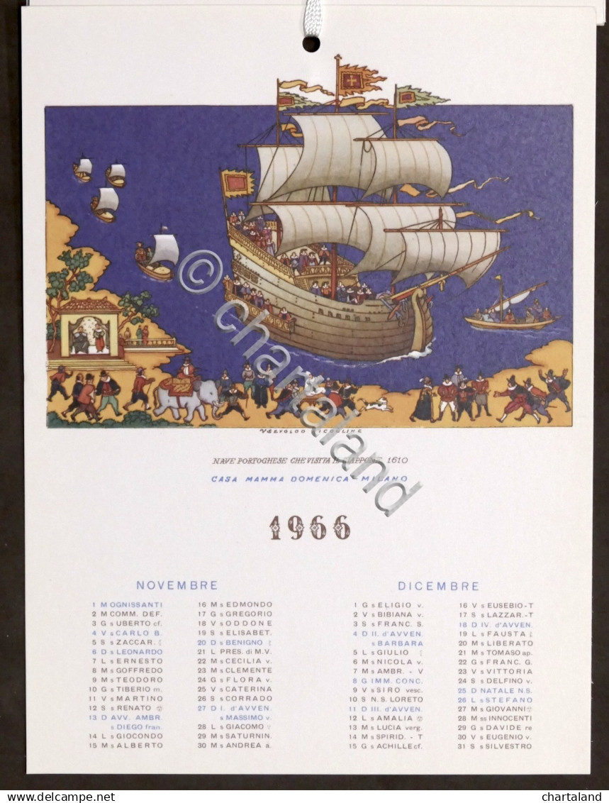 Calendario Storia Della Nave 1966 - Casa Mamma Domenica - Milano - Nicouline - Altri & Non Classificati