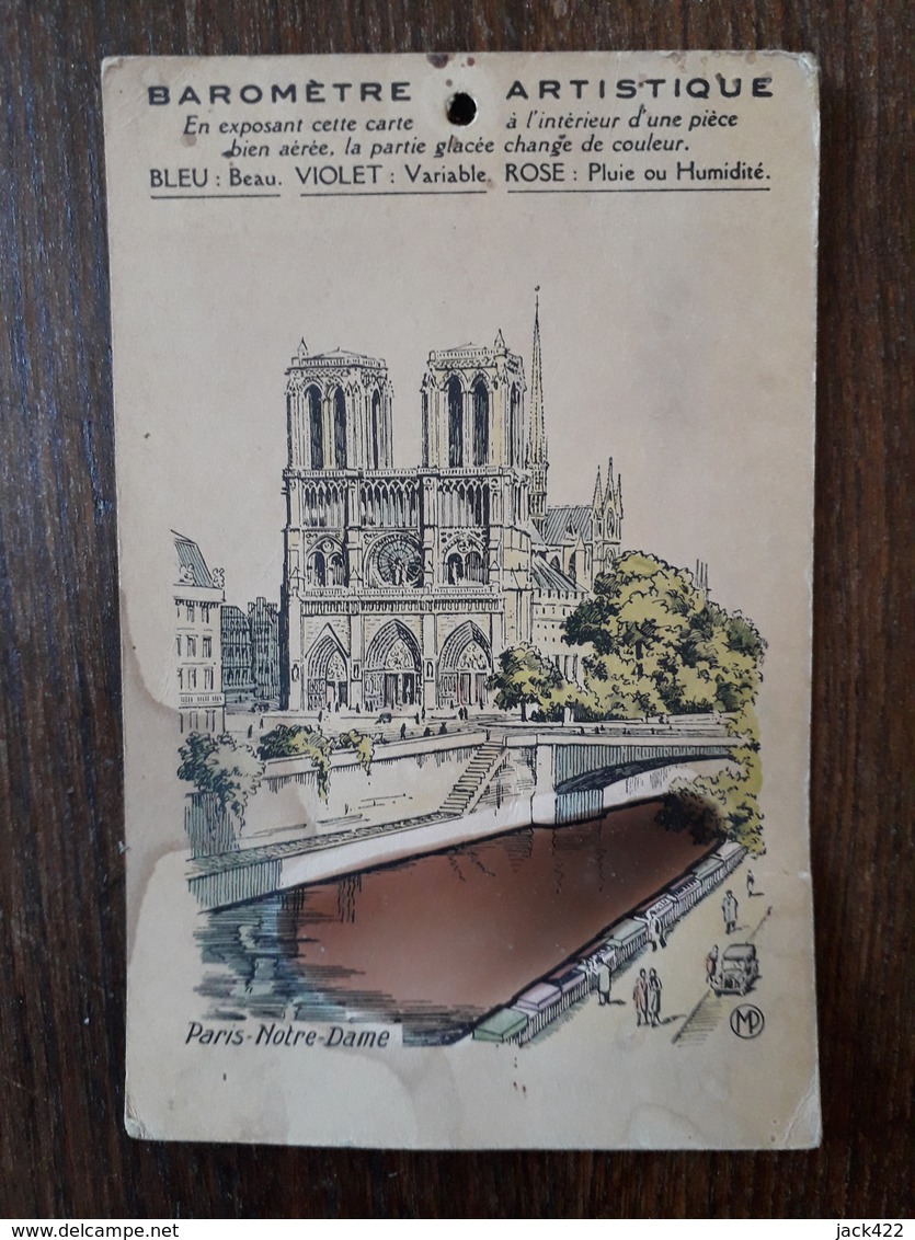 L22/88  PARIS  - Baromètre Artistique - Cathédrale Notre-Dame - RARE - Notre Dame De Paris