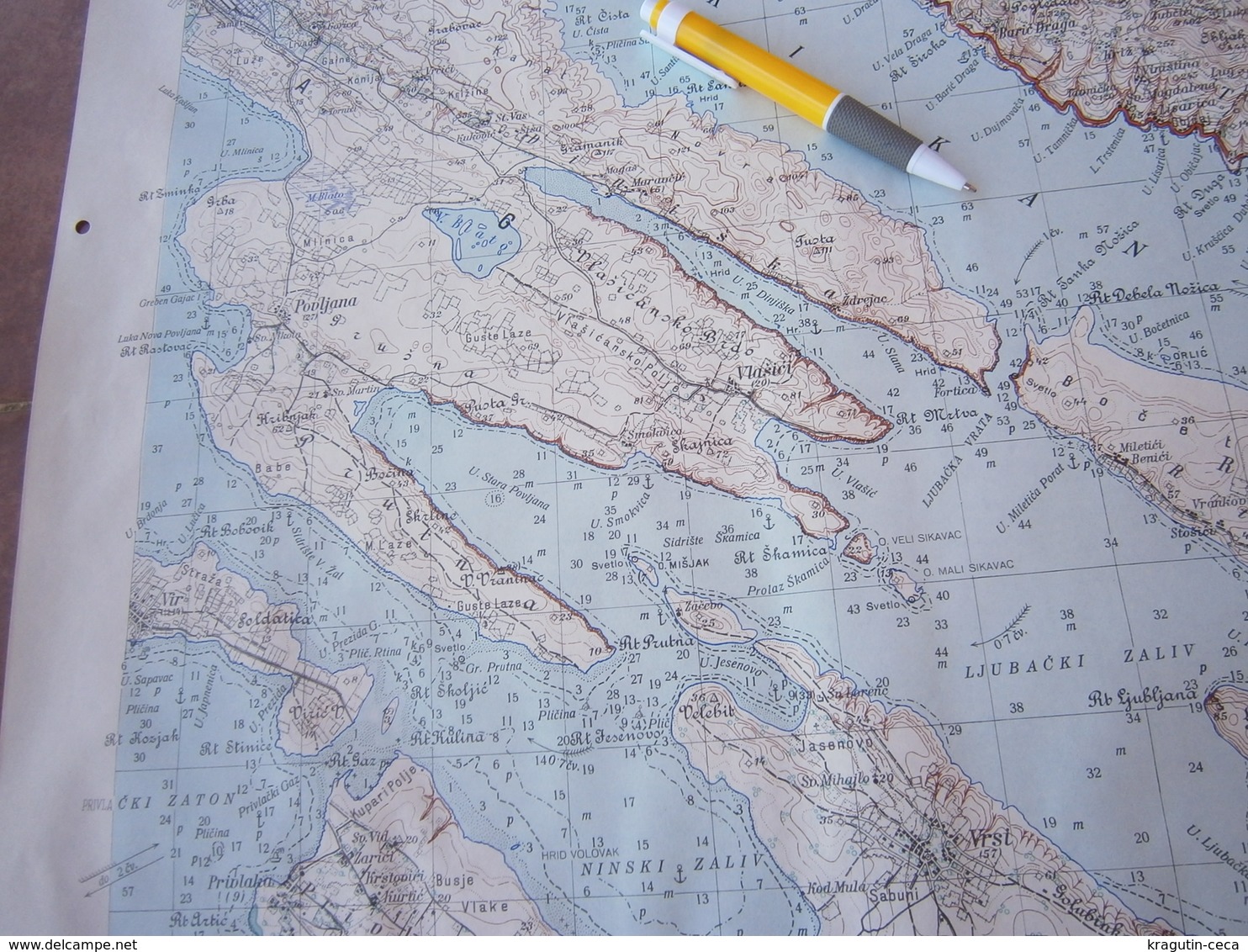 1959 ZADAR CROATIA JNA YUGOSLAVIA ARMY MAP MILITARY CHART PLAN ADRIATIC SEA BARIĆ DRAGA LJUBAČ VRST PRIVLAKA POVLJANA - Topographical Maps