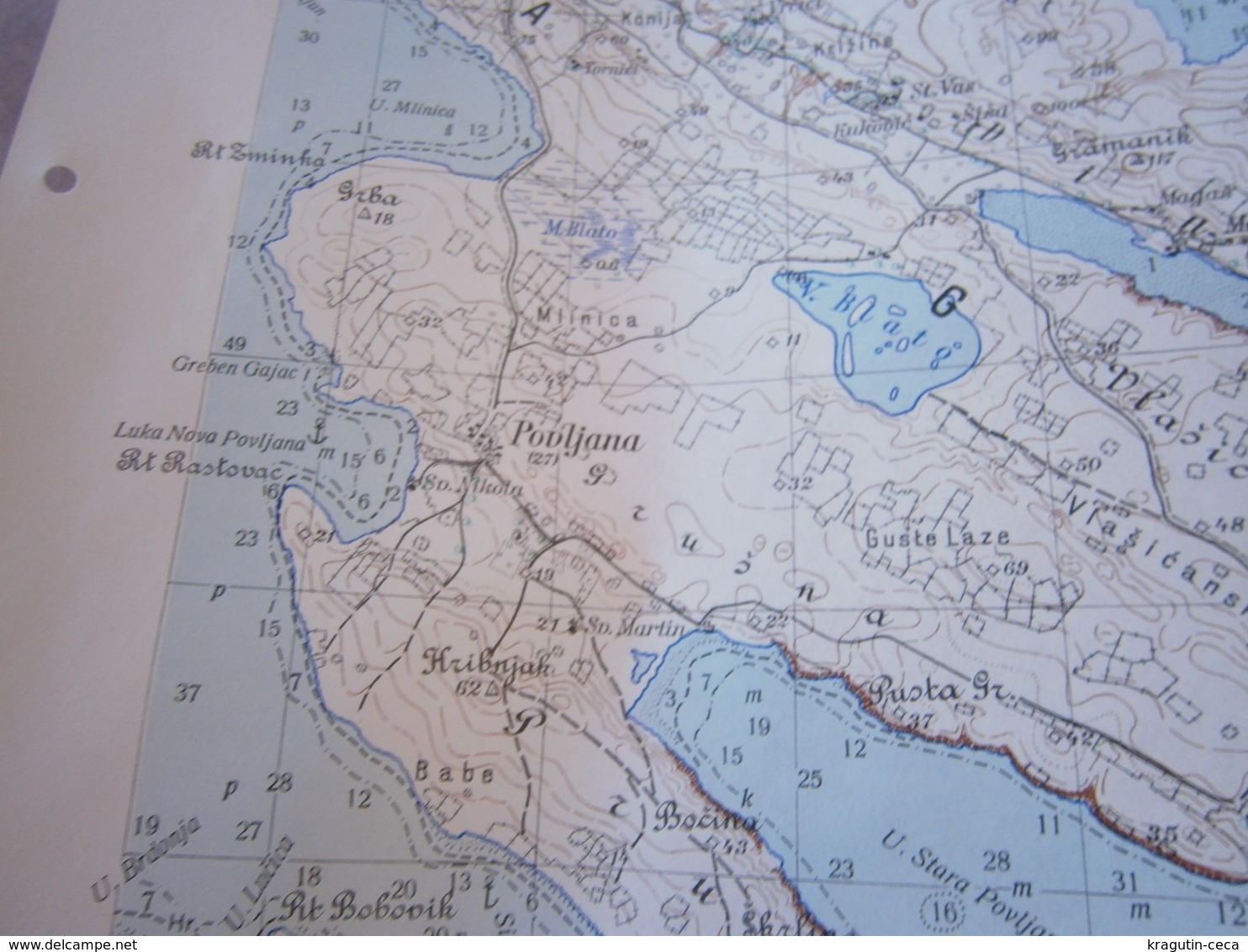 1959 ZADAR CROATIA JNA YUGOSLAVIA ARMY MAP MILITARY CHART PLAN ADRIATIC SEA BARIĆ DRAGA LJUBAČ VRST PRIVLAKA POVLJANA
