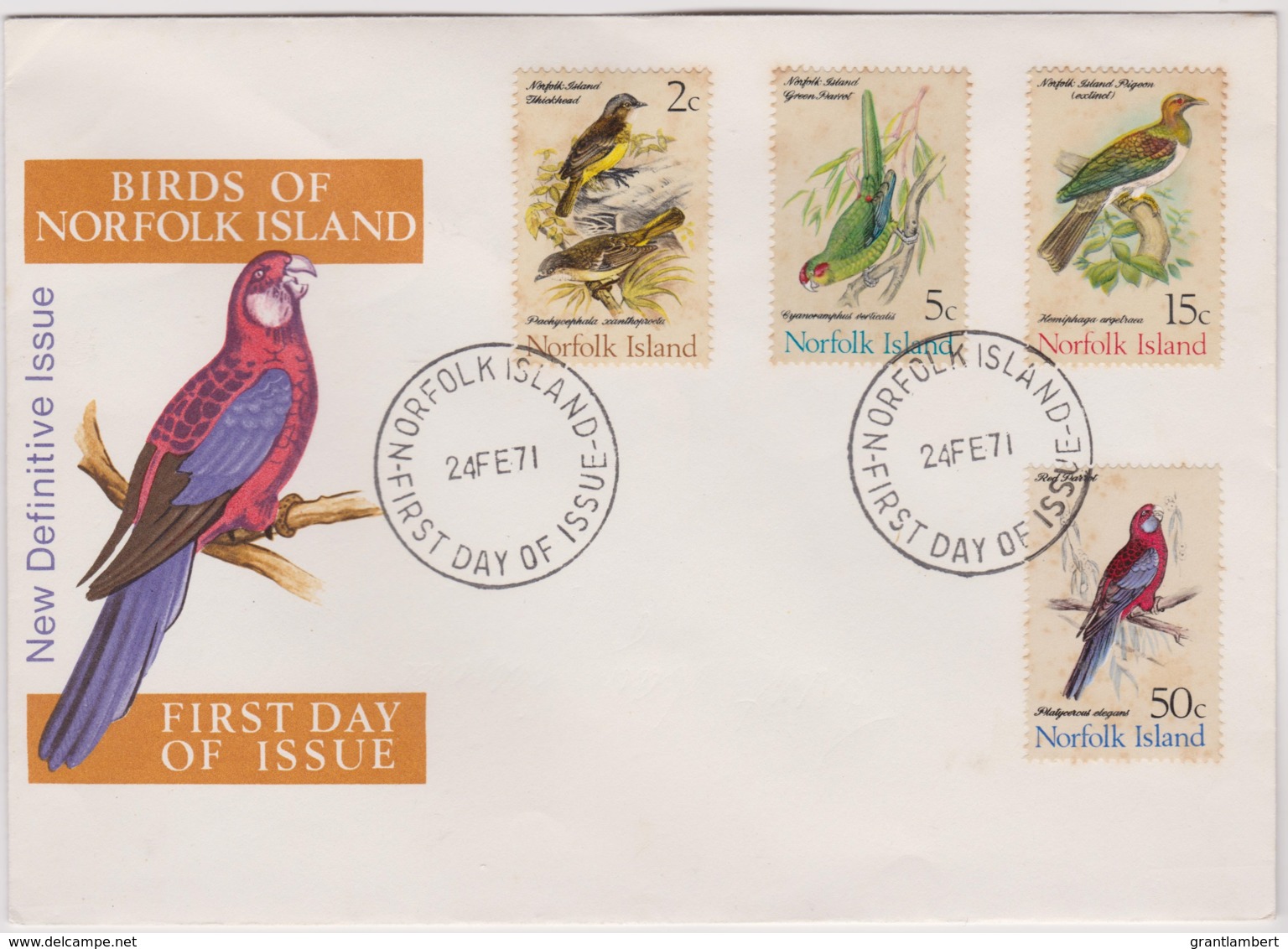 Norfolk Island 1971 Birds Unaddressed FDC - - Norfolk Island