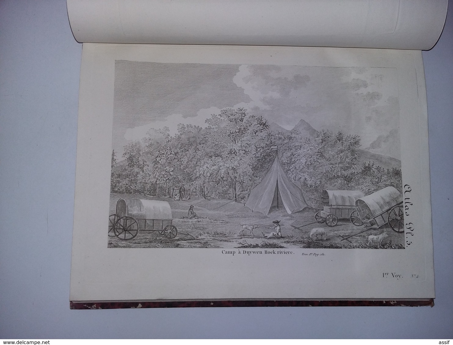 LE VAILLANT Voyage en Afrique  Atlas seul  Desray 1818  complet de ses 42 planches 1/2 rel.