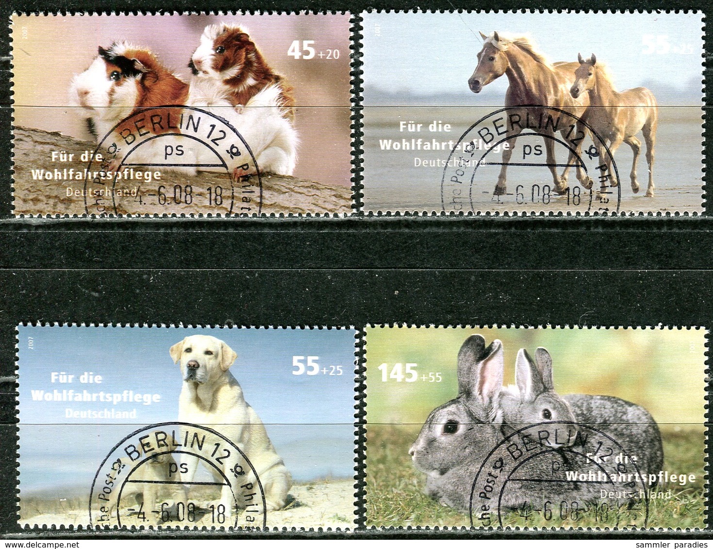 BRD - Mi 2630 / 2633 - OO Gestempelt (A) - Haustiere Wohlfahrt 07 - Used Stamps