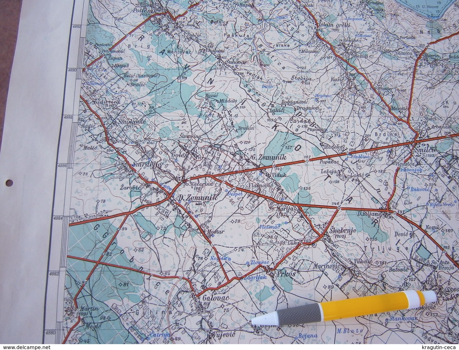 1959 NOVI GRAD CROATIA JNA YUGOSLAVIA ARMY MAP MILITARY CHART PLAN ZEMUNIK SKABRNJE PRKOS GOLOVAC DEBELJAK DUBRAVA LIŠAN - Mapas Topográficas
