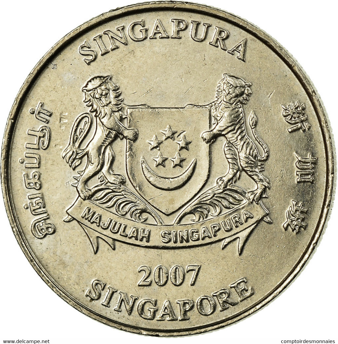 Monnaie, Singapour, 20 Cents, 2007, Singapore Mint, TTB, Copper-nickel, KM:101 - Singapour