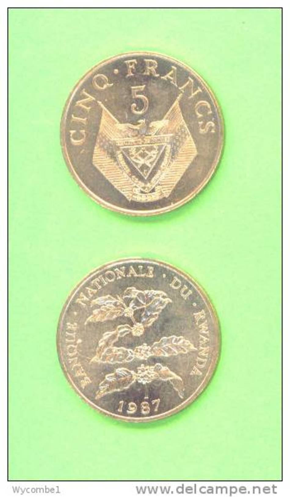 RWANDA - 1987 5 Francs UNC - Rwanda