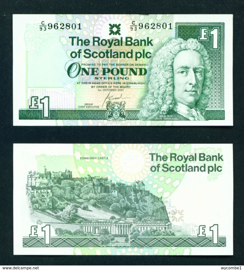 SCOTLAND  -  2001 Royal Bank Of Scotland £1 Uncirculated Banknote - 1 Pond