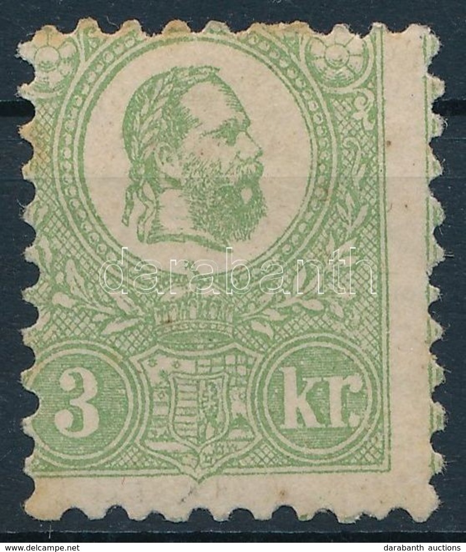 * 1871 Kőnyomat 3kr Képbe Fogazva, Eredeti Gumival, Falcos, Szép Minőségben (240.000) (nagyon Halvány Rozsda / Very Ligh - Altri & Non Classificati