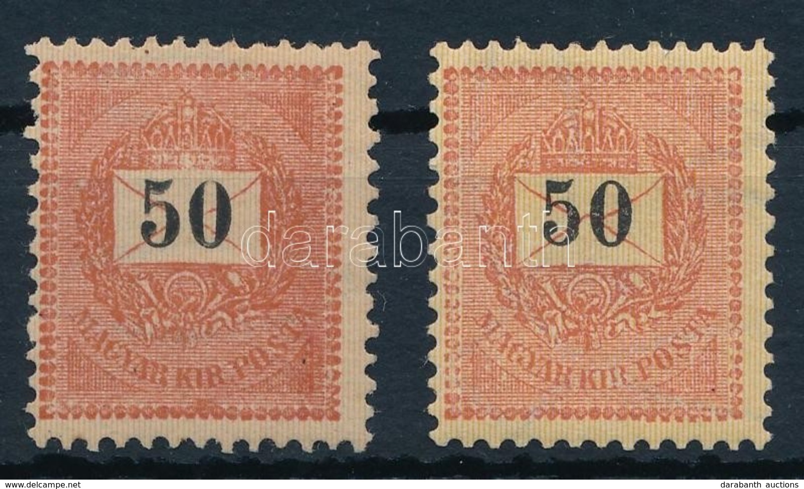 * 1889 2 Db Eltérő árnyalatú Feketeszámú 50kr (20.000) - Altri & Non Classificati