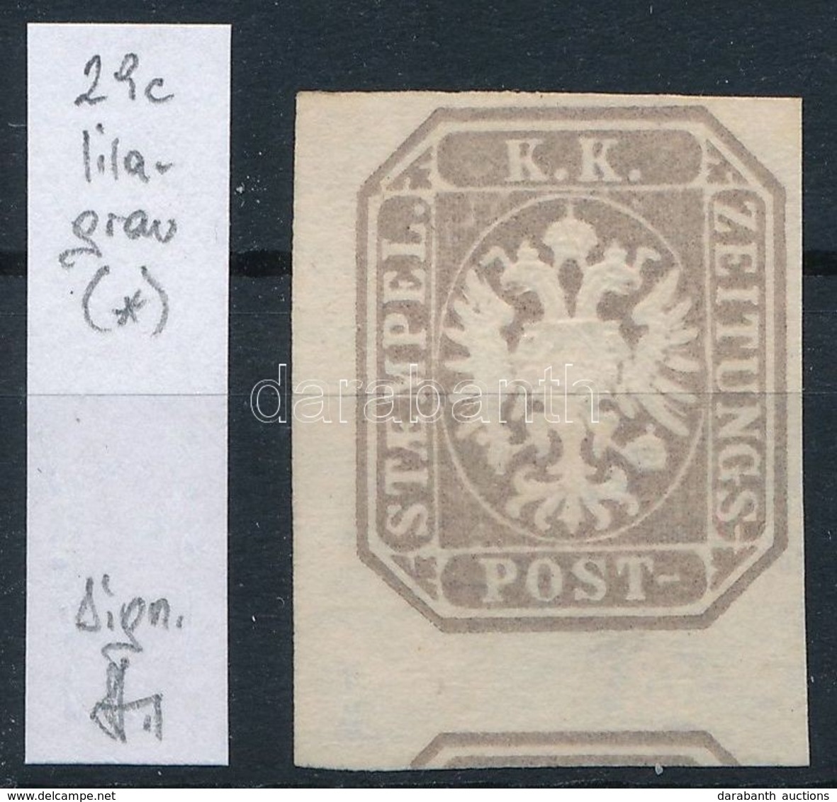 (*) 1863 Használatlan, Erős Színű Hírlapbélyeg, Strakosch Azonosítással - Sonstige & Ohne Zuordnung